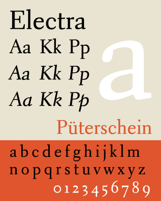 <span class="mw-page-title-main">Electra (typeface)</span>