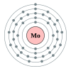 Molybdeenin elektronikonfiguraatio on 2, 8, 18, 13, 1.