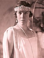 Königin Elisabeth von Belgien mit Diadem in den 1920er Jahren.