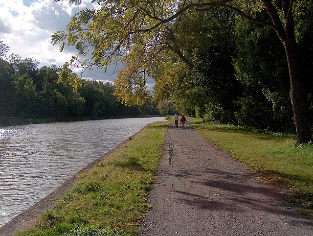 Present-day Erie Canal near Rochester, New York