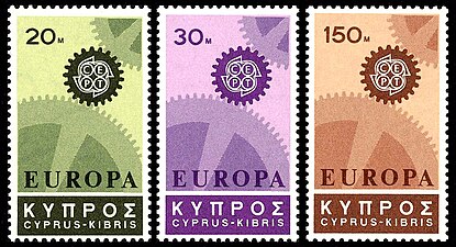 1967 σειρά Ευρώπης, 20, 30, 150 μιλιέμ (πολύχρωμα)