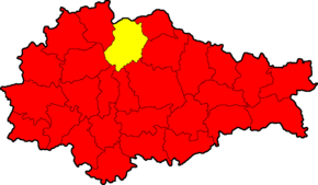 Розташування Фатезького району на мапі Курської області