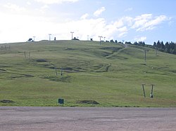 Ski lifts and the Bismarck Tower on the Seebuck