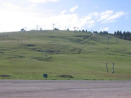 Het hoogste punt van de B317 bij de Feldberg