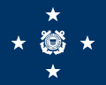 Rank flag of a U.S. Coast Guard admiral (unrestricted line officer)