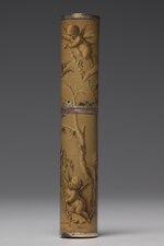 Étui à aiguilles. Bois peint, montures dorées. France, XVIIIe siècle