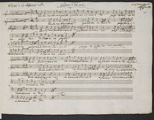 Manuscript of Perché mai ben mio (SmWV 327). (BL Add MS 32181 f. 15r) (Source: Wikimedia)
