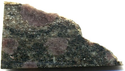 Garnet paragneiss, Nuvvuagittuq Greenstone Belt, Canada. 4.28 Ga old:  the oldest known Earth rock of which direct samples are available.