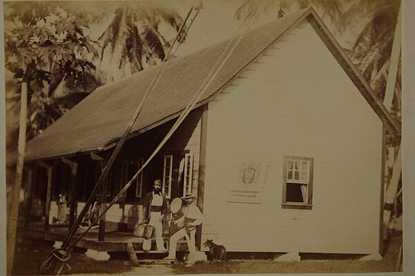 German colonial administration building at Jaluit Atoll in 1886