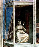 Forkynnelsen for den hellige Anna er et av motivene i Giotto di Bondones freskosyklus i Arenakapellet i Padova fra 1304–1306. Det viser Den hellige Anna som spinner med en håndtein.