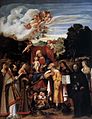 Thronende Madonna mit Engeln und Heiligen (Pala di San Gottardo), Pinacoteca di Brera, Mailand