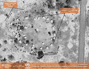 Evidence of Northern-aligned forces deployed to Abyei Region, Sudan
(21 March 2011) Goli encampment, 2011-03-21.jpg