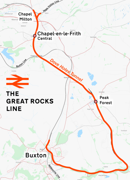 Map of the Great Rocks Line Great Rocks Line.png
