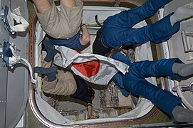 ISS Expedition 20 crew members entering HTV-1.