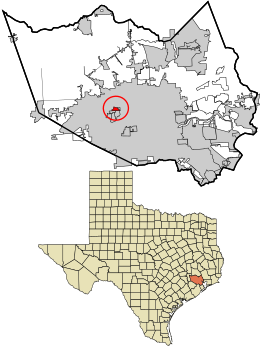 Harris County Texas incorporated and unincorporated areas Spring Valley Village highlighted.svg