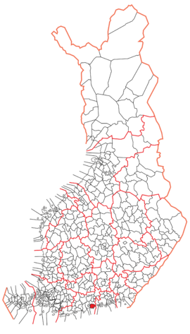 Helsinki'nin Finlandiya'daki konumu