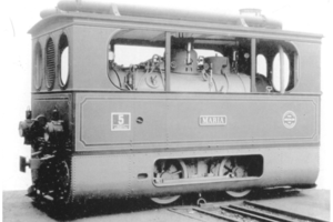 Locomotive 5 of the KFBE, probably identical to locomotive 4 (KFBE 7), the condenser on the roof