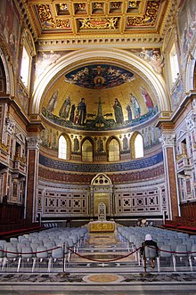 Seat of the Bishop of Rome in the apsis of the Archbasilica of Saint John Lateran IT-Rom-lateran-apsis.jpg