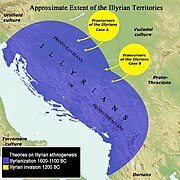 Карта этногенеза иллирийцев