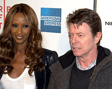 Bowie and wife Iman, 2009 Iman and David Bowie at the premiere of Moon.jpg