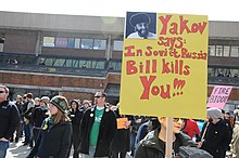 2011 demonstration in Wisconsin In Soviet Russia, Bill Kills You!!! (5526520071).jpg