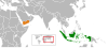 Location map for Indonesia and Yemen.