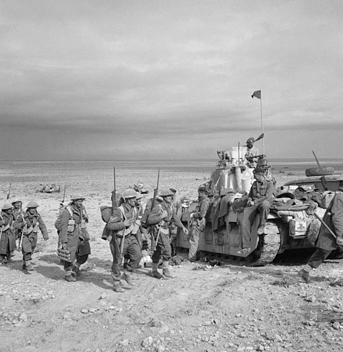 New Zealand Infantry linking up with the Tobruk garrison
