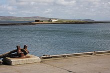 Inner Holm from Stromness harbour at mid-tide