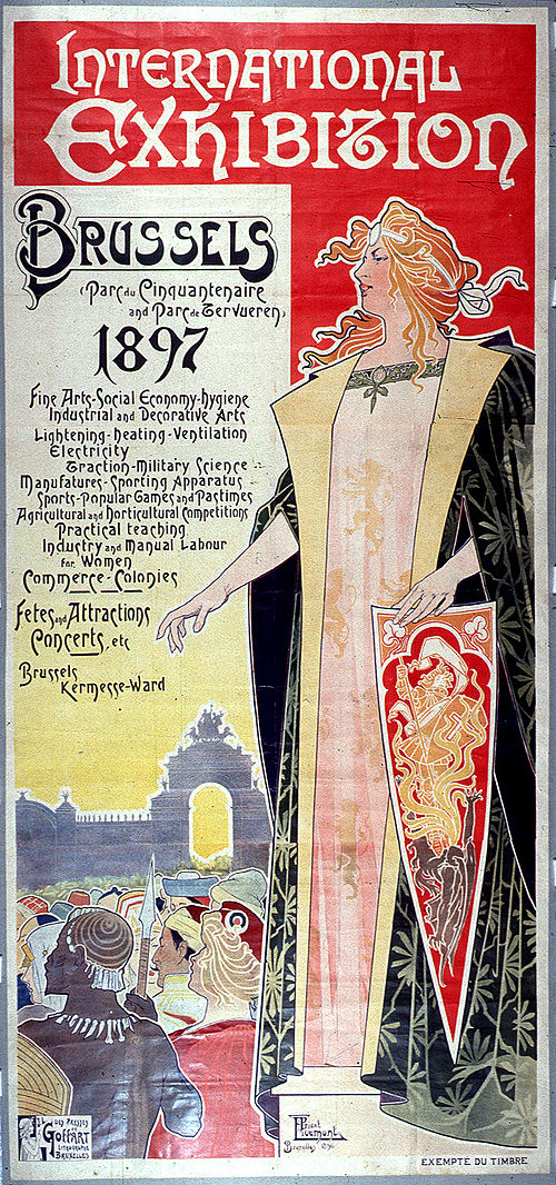 Poster advertising the Brussels International Exposition in 1897