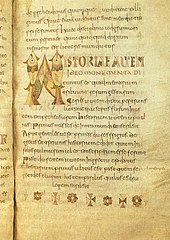 A page of Etymologiae, Carolingian manuscript (8th century), Brussels, Royal Library of Belgium