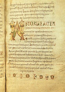 Isidoro di siviglia, etimologie, fine VIII secolo MSII 4856 Bruxelles, Bibliotheque Royale Albert I, 20x31,50, pagina in scrittura onciale carolina.jpg