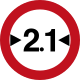 No vehicles wider than 2.1 meters