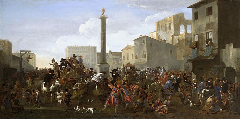 File:Jan Miel Carnival in the Piazza Colonna, Rome, 1645.jpg