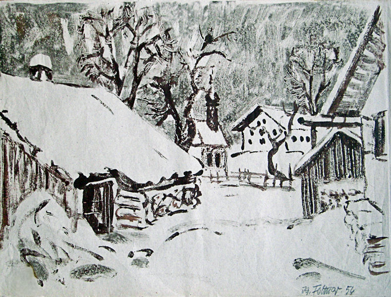 File:Josef Fottner - Oberbayern, verschneite Dorflandschaft 1954.JPG