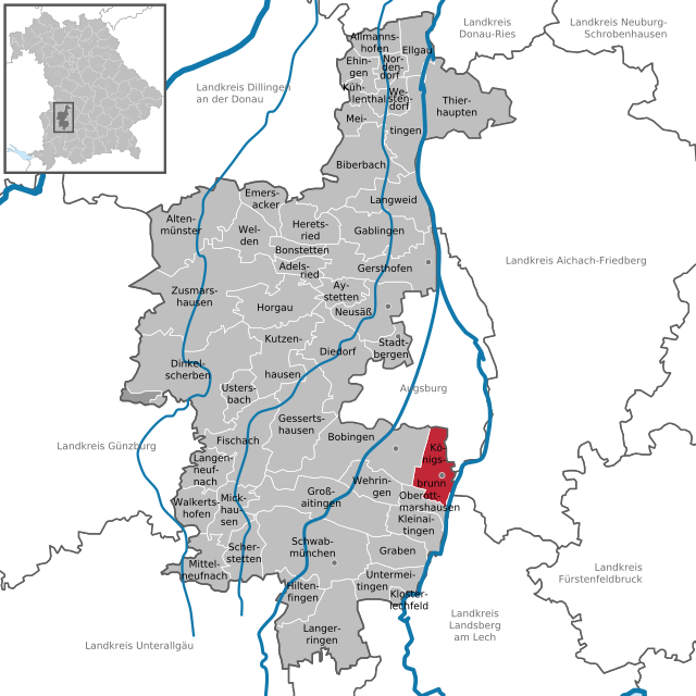 Poziția localității Königsbrunn