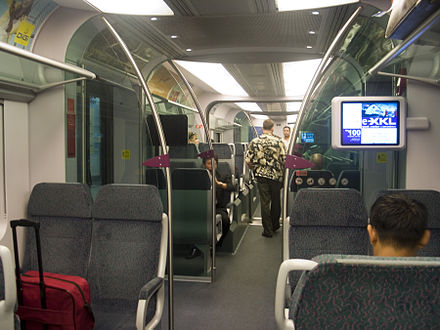 Interior of a typical KLIA Ekspres train