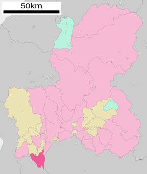 Lage Kaizus in der Präfektur