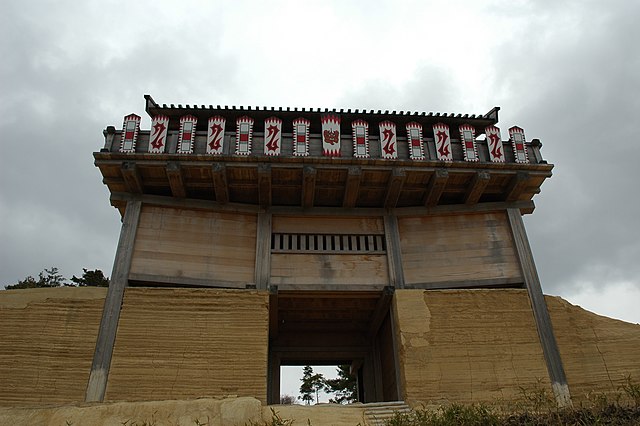 The reconstructed western gate of Ki castle