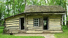 The restored and relocated 1859 Koch Cabin Koch Cabin.JPG