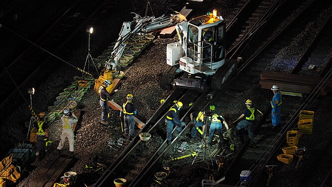 Hydraulic excavator for maintenance of the track