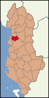 克魯耶區在阿爾巴尼亞的位置