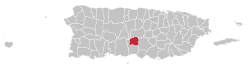 Location within the island of Puerto Rico