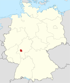 Mapa de Alemania, la posición del Hochtaunuskreis resaltada