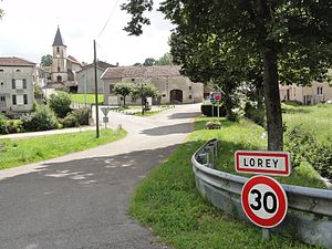 Lorey (M-et-M) city limit sign.jpg