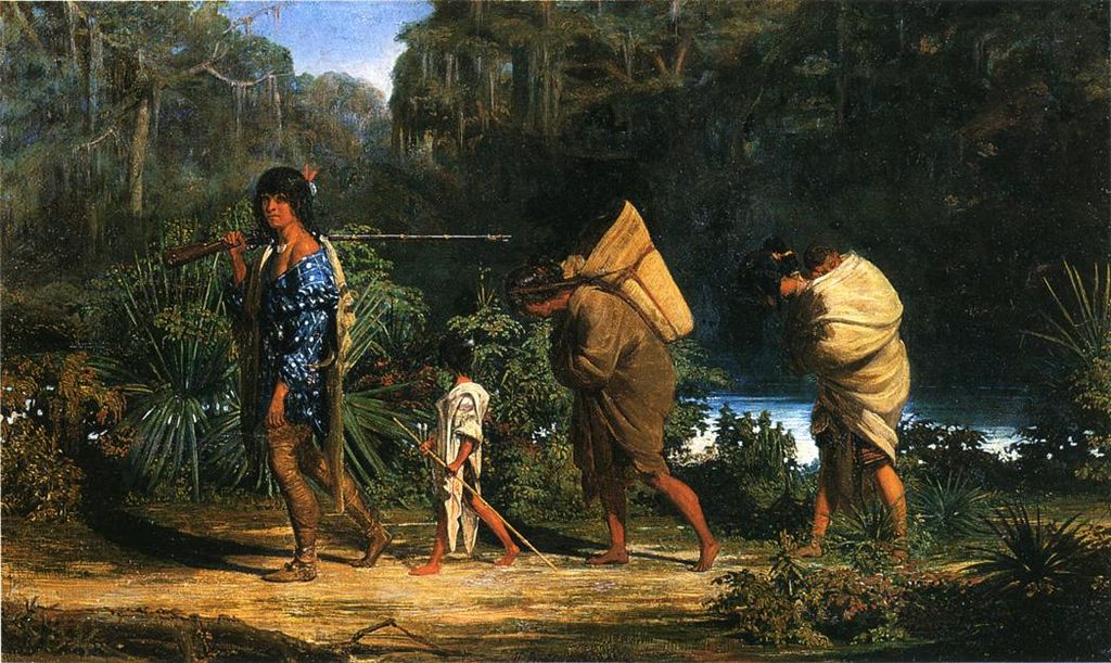 Louisiana Indians Walking Along a Bayou.jpg