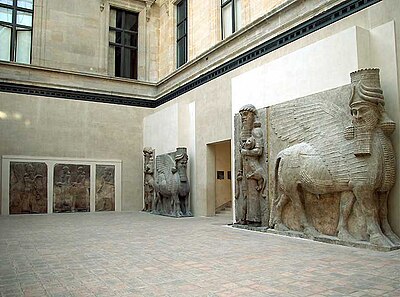 Louvre - human-headed winged bulls, sculpture and Reliefs from Dur-Sharrukin.