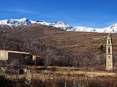 Clocher de Santa-Maria Assunta et Monte Cinto.