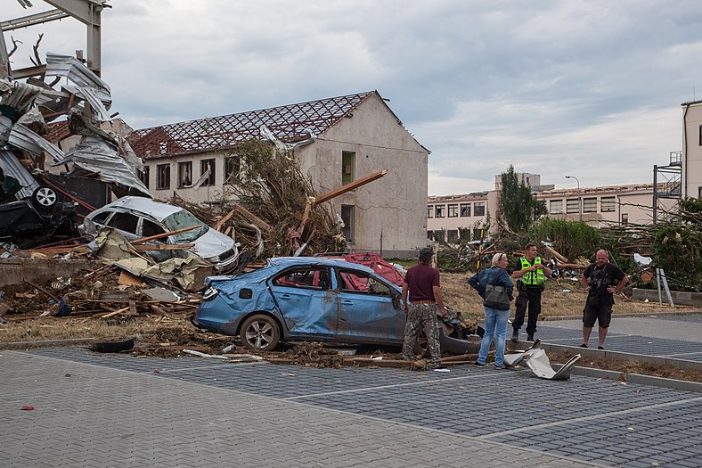 Lužice after 2021 South Moravia tornado strike