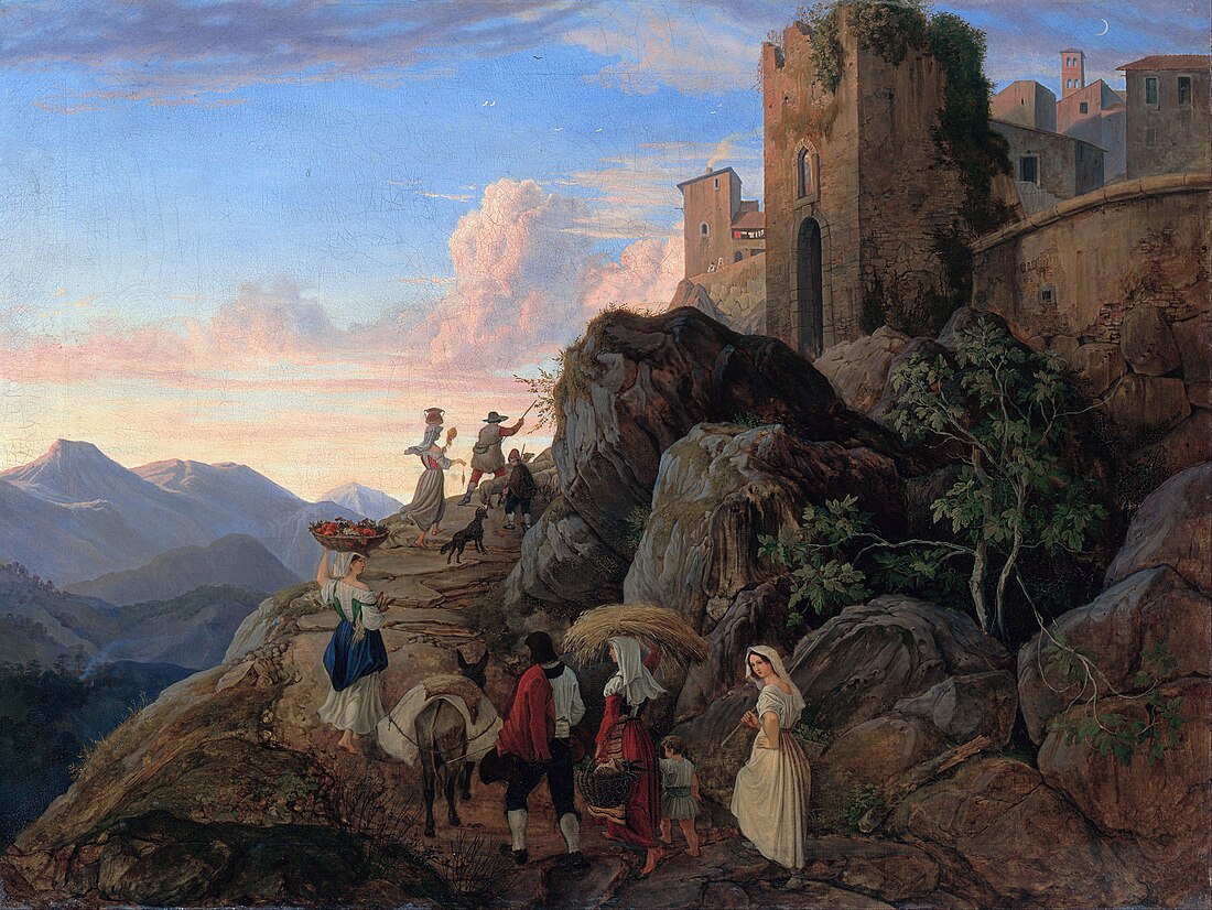 File:Ludwig Richter - Civitella (Evening) - Google Art ProjectFXD.jpg