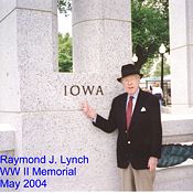 Lynch, Raymond J WW II Memorial with caption.JPG